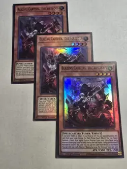 3x Blazing Cartesia, the Virtuous 1st Edition Ultra Rare CH01-EN004 Yu-Gi-Oh! - Image 1