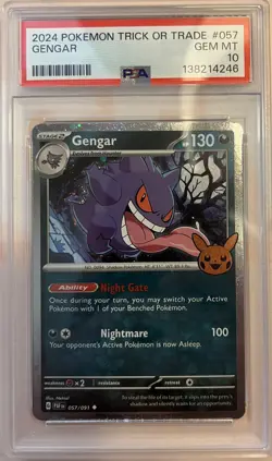 GENGAR PSA 10 2024 POKEMON TRICK OR TRADE #57 - Image 1