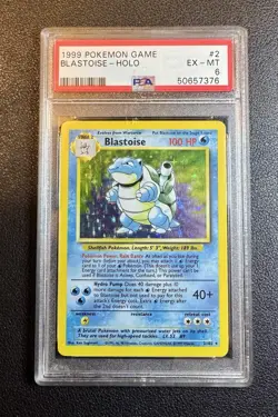 Pokemon TCG Blastoise Base Set Holo Rare 2/102 PSA 6 1999 English - Image 1