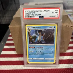 2018 Pokemon TCG Swampert Holo Celestial Storm #35/168 PSA 6 - Image 1