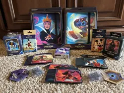 Disney Lorcana Lorebook, card boxes, card sleeves & accessories lot - Image 1