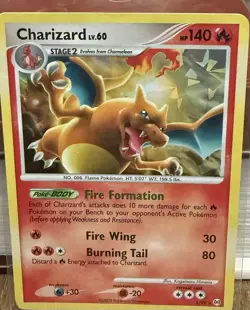 Pokemon Charizard 1/99 HP140 Stage 2 Flame Pokemon Card English 2009 - Image 1