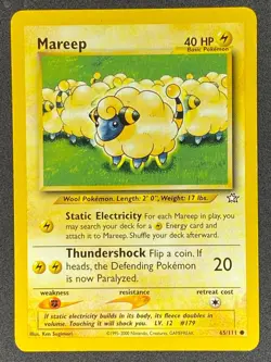 Pokemon Mareep 65/111 N1 Neo Genesis Unlimited LP - Image 1