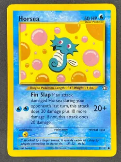Pokemon Horsea 62/111 N1 Neo Genesis Unlimited LP/NM - Image 1