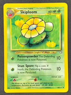 Pokemon Skiploom 49/111 N1 Neo Genesis Unlimited LP/NM - Image 1