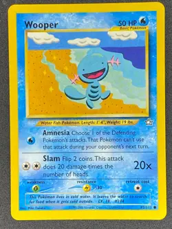 Pokemon Wooper 82/111 N1 Neo Genesis Unlimited LP/NM - Image 1