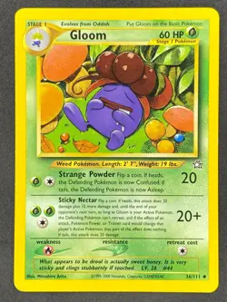 Pokemon Gloom 36/111 N1 Neo Genesis Unlimited LP/NM - Image 1