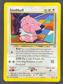 Pokemon Snubbull 74/111 N1 Neo Genesis Unlimited LP/NM - Image 1