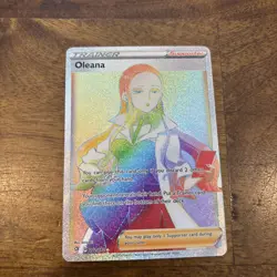Pokemon Oleana Rebel Clash 202/192 Rainbow Full Art Secret Rare Trainer - Image 1
