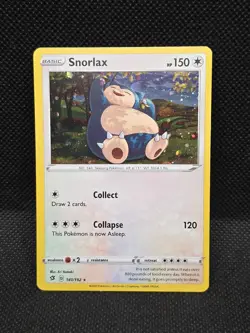 Snorlax 141/192 Rebel Clash Cosmos Holo Rare SWIRL! 2020 Pokemon Card - Image 1