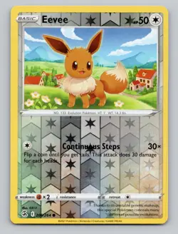 Reverse Holo Eevee 205/264 Common Fusion Strike Pokemon - Image 1