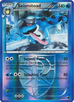 NM-Mint, English - 1 x Pokemon Seismitoad - 26/116 - Rare - Reverse Holo Plasma - Image 1