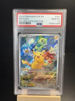Pokemon Pikachu #027 Scarlet & Violet Promo Holo PSA 10 English Paldea Evolved - Image 1