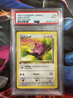 1999 Pokemon Jungle 1st Edition #54 Jigglypuff PSA 9 - Image 1