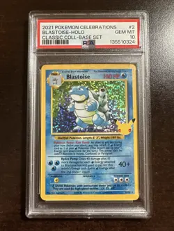 Blastoise 2/102 Pokemon Celebrations Classic PSA 10 GEM MINT - Image 1