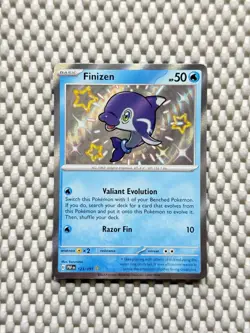 Finizen 123/091 Shiny Rare Holo Pokemon SV: Paldean Fates English Near Mint #91 - Image 1