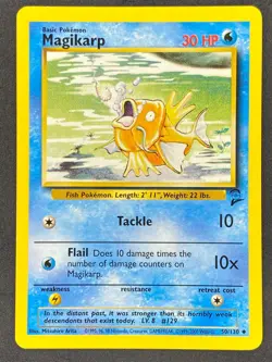 Pokemon Magikarp 50/130 BS2 Base Set 2 LP/NM - Image 1