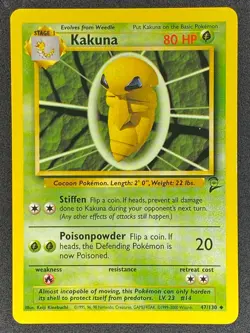 Pokemon Kakuna 47/130 BS2 Base Set 2 LP/NM - Image 1