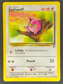 Pokemon Jigglypuff 77/130 BS2 Base Set 2 LP/NM - Image 1