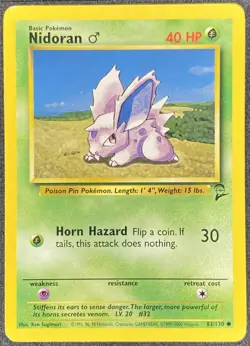 Pokemon Nidoran M 83/130 BS2 Base Set 2 NM - Image 1
