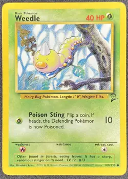 Pokemon Weedle 100/130 BS2 Base Set 2 LP/NM - Image 1