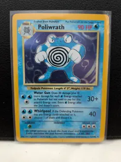 Pokemon TCG Poliwrath Base Set 13/102 Holo Rare 90 HP Stage 2 Wizards 1999 LP/NM - Image 1