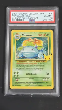 PSA 10 Celebrations Venusaur 15/102 Classic Collection Pokemon 2021 - Image 1