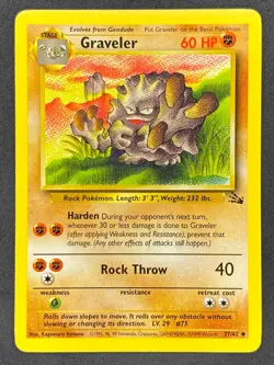 Pokemon Graveler 37/62 FO Fossil Unlimited LP - Image 1