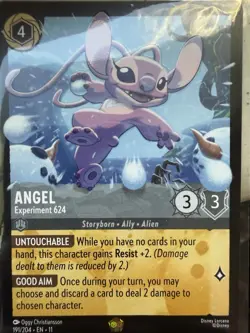 Disney Lorcana Card Angel Experiment 624 Legendary Winterspell - Image 2