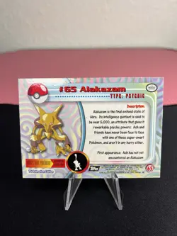 ALAKAZAM #65 TOPPS POKEMON TV Animation Edition Holo Foil 1999 Trading Card - Image 3