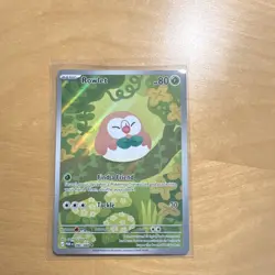 Pokemon Rowlet Holo Card 090/088 POR Basic 80 HP 30 Attack English 2024 - Image 1