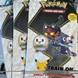 Pokemon First Partner PACK 3 Jumbo Alola Cards +2 Booster 25th SEALED x3 820650809620 - Image 2