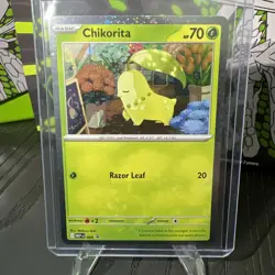 Chikorita MEP069 - 2026 Perfect Order Promo Cosmo Holo - Pokemon Card NM - Image 1