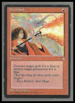 4 1995 Magic the Gathering Pyroblast, Stone Giant, Crumble, Karma Trading Cards - Image 3