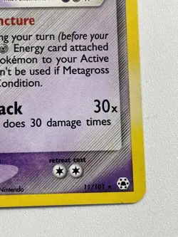 Metagross 11/101 Holo EX Hidden Legends Pokemon Card 2004 - Image 2