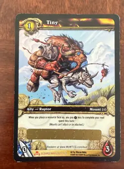 World of Warcraft WoW TCG Loot Cards UNUSED – Tiny Mount + Papa Hummel's Biscuit - Image 1
