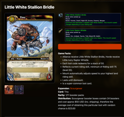 World of Warcraft WoW TCG Loot Cards UNUSED – Tiny Mount + Papa Hummel's Biscuit - Image 3