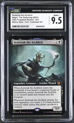 ACERERAK THE ARCHLICH D&D Forgotten Realms Extended Art Foil CGC 9.5 MTG EDH - Image 1