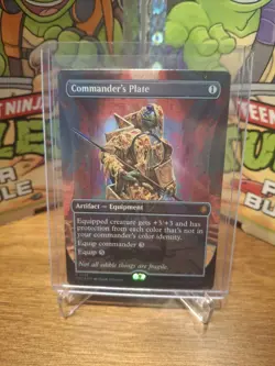 MTG TMNT Teenage Mutant Ninja Turtles Commander's Plate Borderless MYTHIC FOIL - Image 1