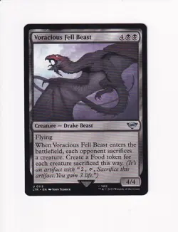 2023 MTG MAGIC THE GATHERING LORD OF THE RINGS VORACIOUS FELL BEAST (#2) (X) - Image 1
