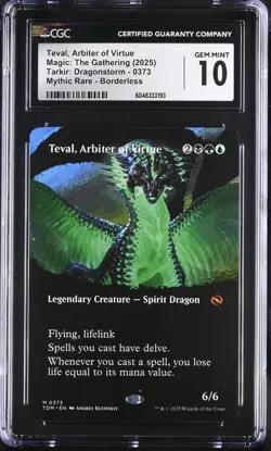 TEVAL, ARBITER OF VIRTUE Tarkir: Dragonstorm Borderless Mythic CGC 10 MTG EDH - Image 1