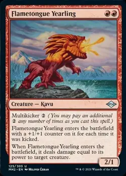 Flametongue Yearling -Foil Light Play MTG Modern Horizons 2 - Image 1