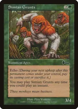 Simian Grunts -Foil Medium Play MTG Urza's Legacy - Image 1