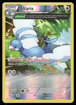 Pokemon Cards Altaria 74/108 Reverse Holo Roaring Skies Rare HP *Writing Indent* - Image 1