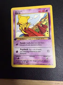 Pokemon TCG Abra Card 49/82 1st Edition Team Rocket - Image 1