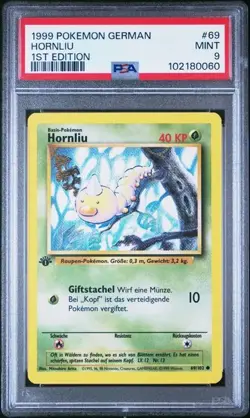 PSA 9 HORNLIU WEEDLE 69 BASE SET GERMAN 1ST EDIITON POKEMON MINT - Image 1