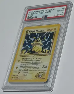 🔥 PSA 8 Lt Surge's Electabuzz Gym Heroes 6/132 English Holo Rare Vintage - Image 1
