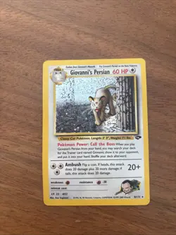 1st Edition Gym Challenge Giovanni’s Persian 8/132 Holo Rare Pokemon TCG - Image 1