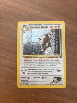 1st Edition Gym Challenge Giovanni’s Persian 8/132 Holo Rare Pokemon TCG - Image 2