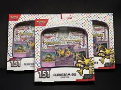 Lot of 3 Pokemon Scarlet & Violet 151 ALAKAZAM EX Collection Box - NEW - Image 1